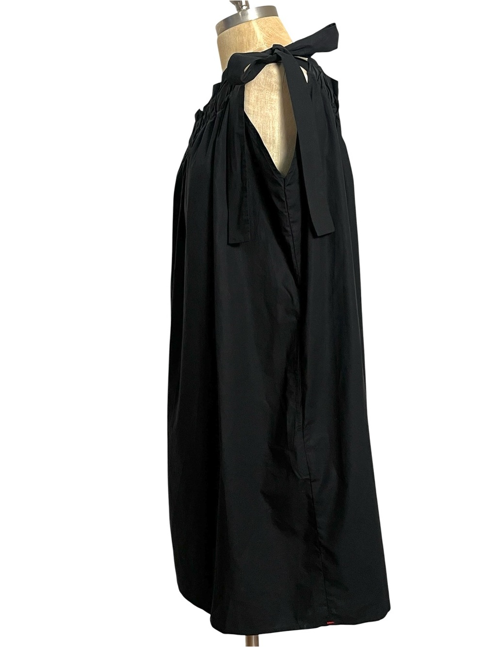 Xírena Saskia One Shoulder Tie Black Cotton Mini Dress L NWT - Picture 5 of 14